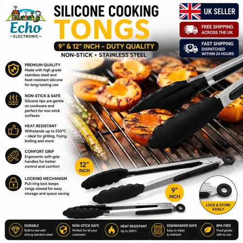 Silicone cooking tongs - tongs, &