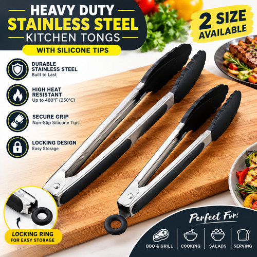 Silicone cooking tongs - silicone, 9"