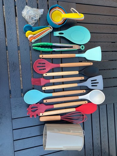 Silicone kitchen utensils - utensils, set