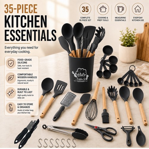 Pcs kitchen utensils - 35,
