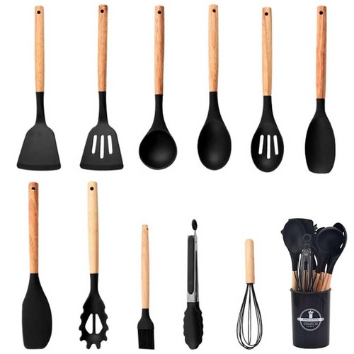 12pc silicone kitchen utensils - silicone,